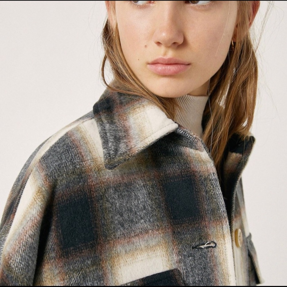 Pull&Bear | Oversized Plaid Jacket - Picture 3 of 12